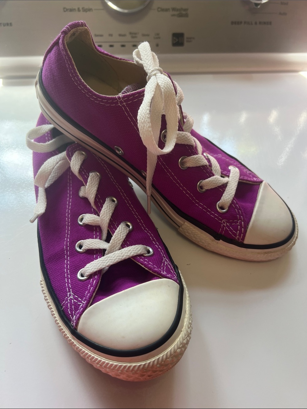 Converse Kids Purple Canvas Low-Top Sneakers with White Trim